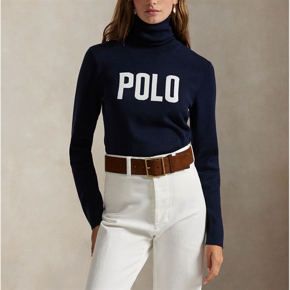Polo Ralph Lauren Logo Turtleneck Sweater, Hunter Navy